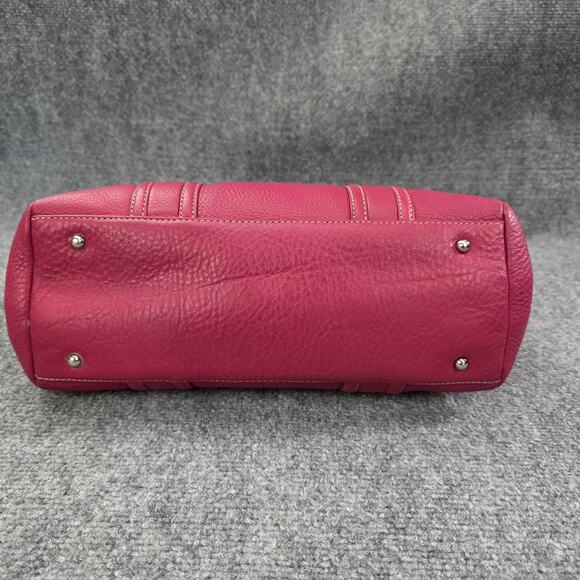 Fossil Pebbled Leather Satchel Bag Womens Fuchsia Pink Tote Handbag 75082 - Picture 7 of 16